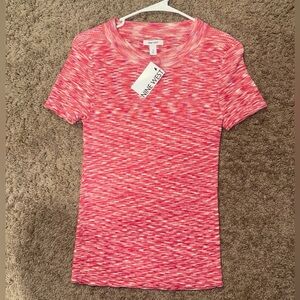 Nine West Pink Patterned Short Sleeve Tee